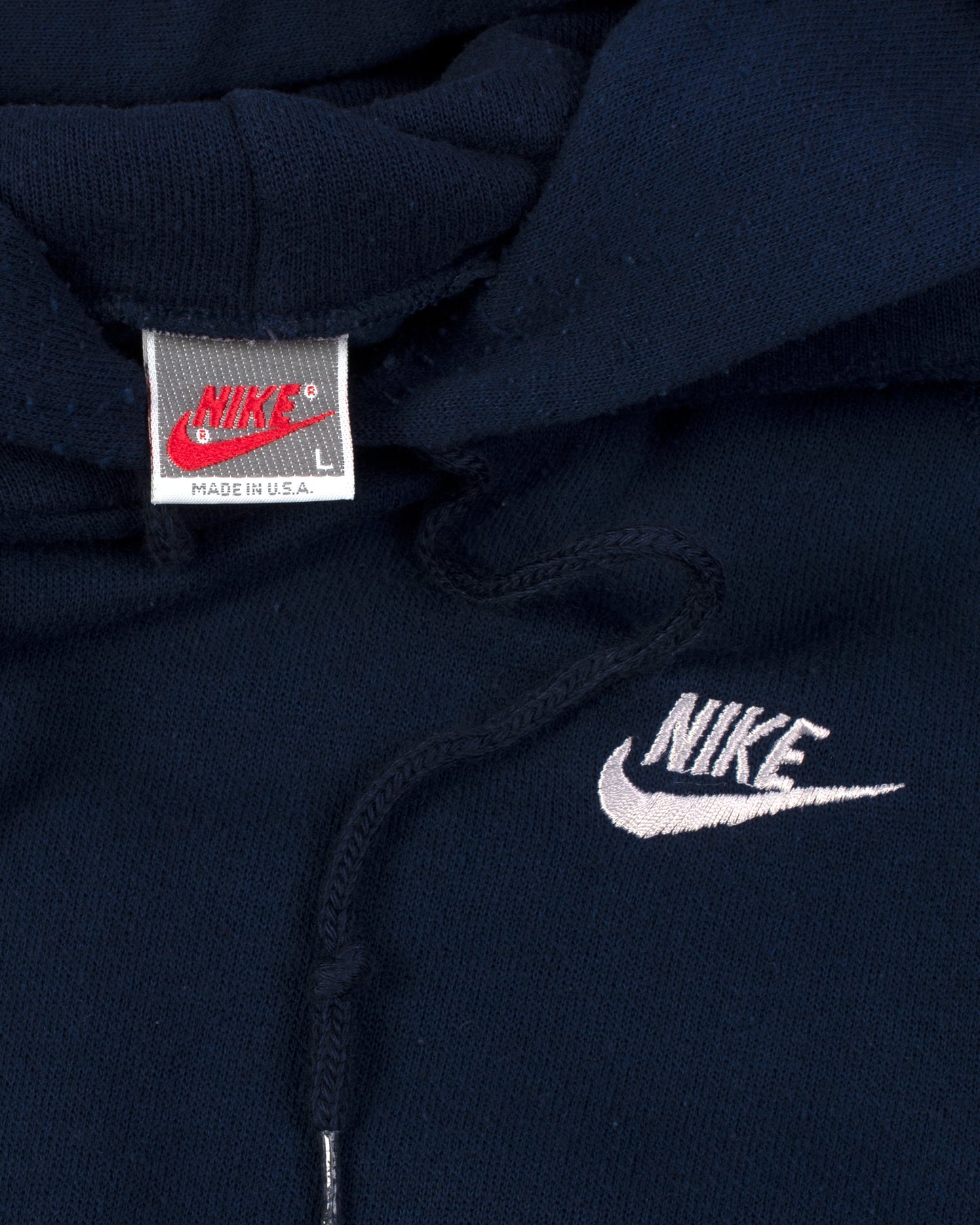 Nike Navy Blue Small Logo Embroidered Hoodie