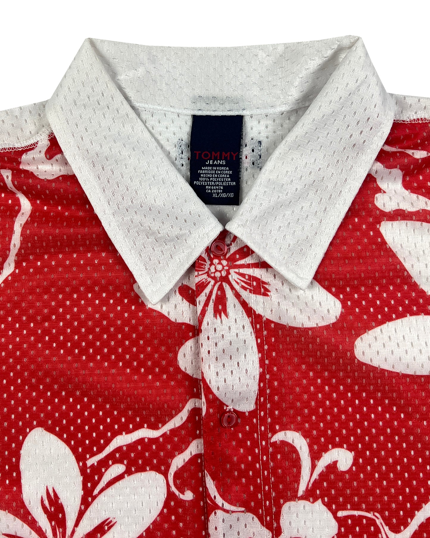Tommy Hilfiger Mesh Hawaiian Button Down Shirt